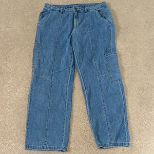 Women's Blue Cargo Jeans